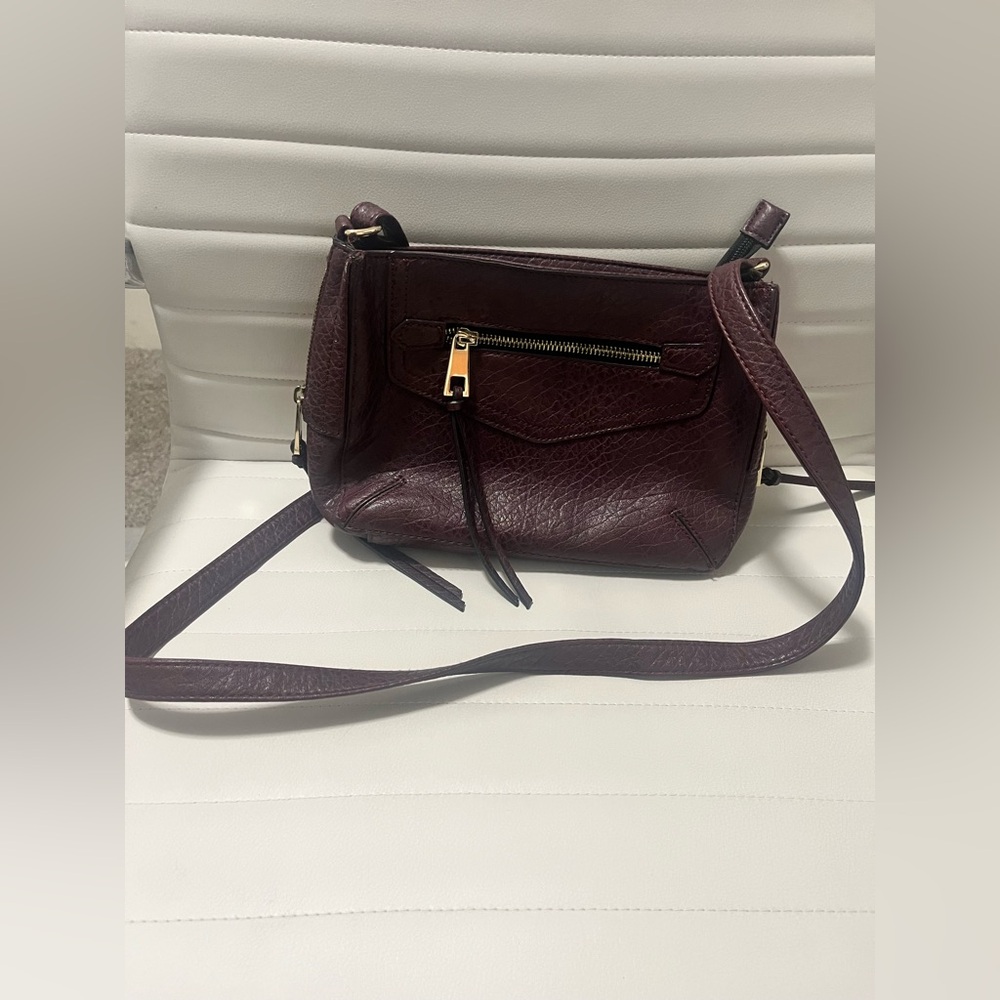 Burgundy leather crossbody bag